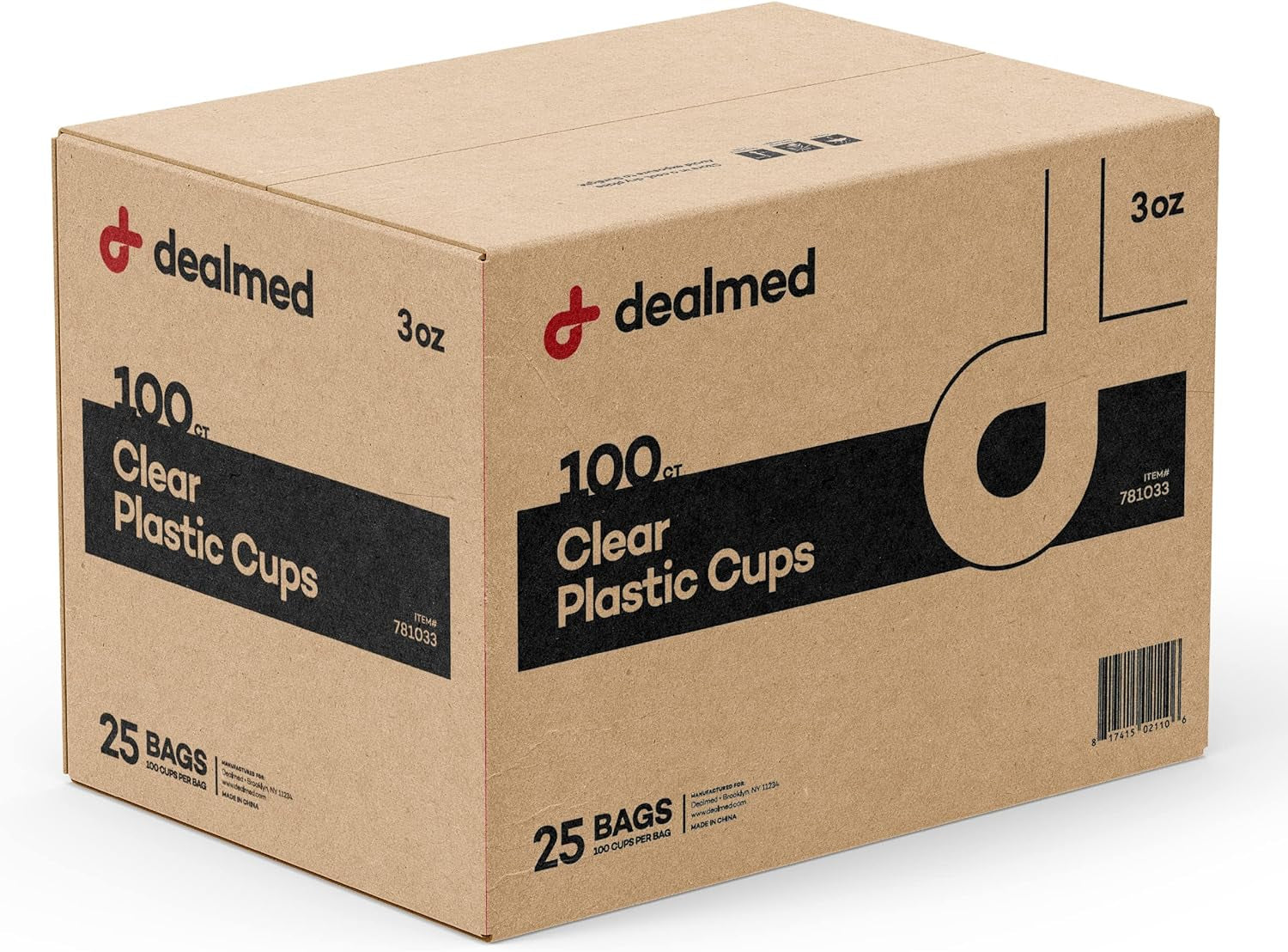 Professional Product Title: "Dealmed 3 oz. Disposable Plastic Cups - 100% Recyclable Cups for Medical Facilities, Schools, and Home Use (Pack of 100)"