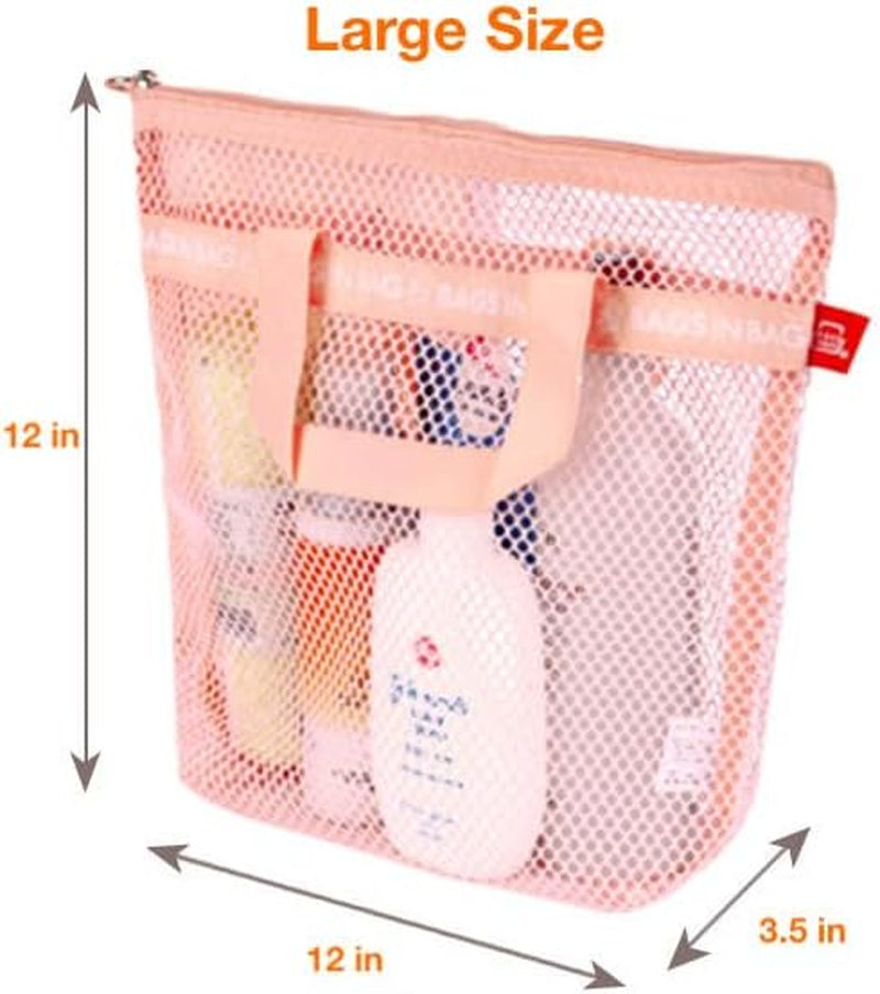 Travel Shower Caddy Tote Bag with Mesh for Gym, Swim, Dorms, and Bathrooms