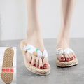 Women'S Flip-Flops Wear Seaside Holiday Non-Slip Slipper Woman Flat-Bottomed Flip-Flops Summer Flower Shoes