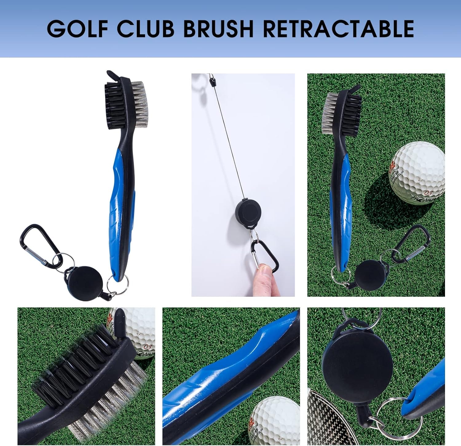 Professional Golf Club Cleaning and Tool Accessory Set with Towel, Club Brush, Groove Sharpener, Ball Marker, and Score Counter