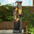 4-Tier Outdoor Garden Water Fountain for Backyard and Home Decor