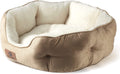 Pet Bed for Small Dogs and Cats - Extra Soft, Machine Washable, Anti-Slip Bottom - Brown, 20 Inches