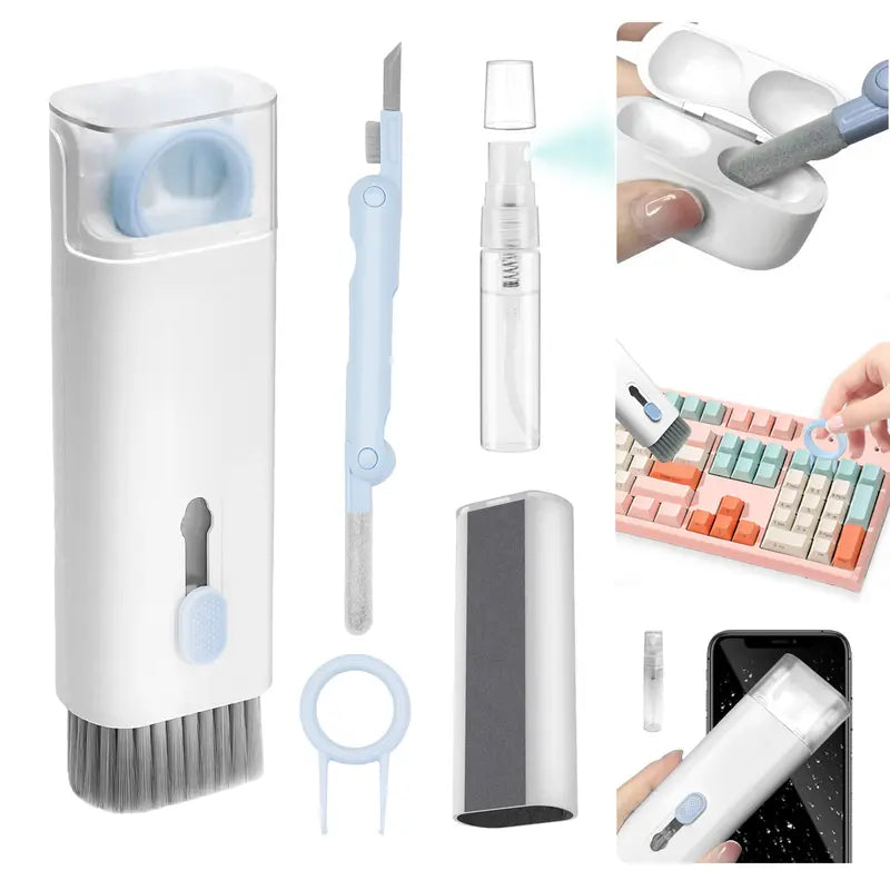 7-In-1 Electronic Cleaner Kit-Comprehensive Cleaning Solution for Keyboards,Airpods,Earphones,Laptop,Earplug,Digital Camera,Mobile Phone,And PC Monitor.Achieve Pristine Cleanliness for Devices and Metal Accessories,Smartphone