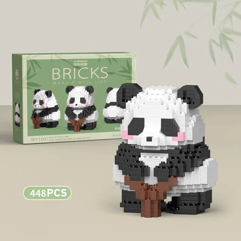 Creative DIY Assemable Animal Cute MINI Chinese Style Animal Panda Building Block Educational Boy Toys for Children Model Bricks