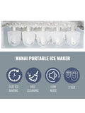 WANAI Ice Makers Countertop Portable Ice Machine 26.5Lbs/24H 9 Ice Cubes in 6-8 Mins Electric Ice Making Machine with Ice Scoop and Basket L&S Bullet Sizes for Home Party Office Bar Camping RV