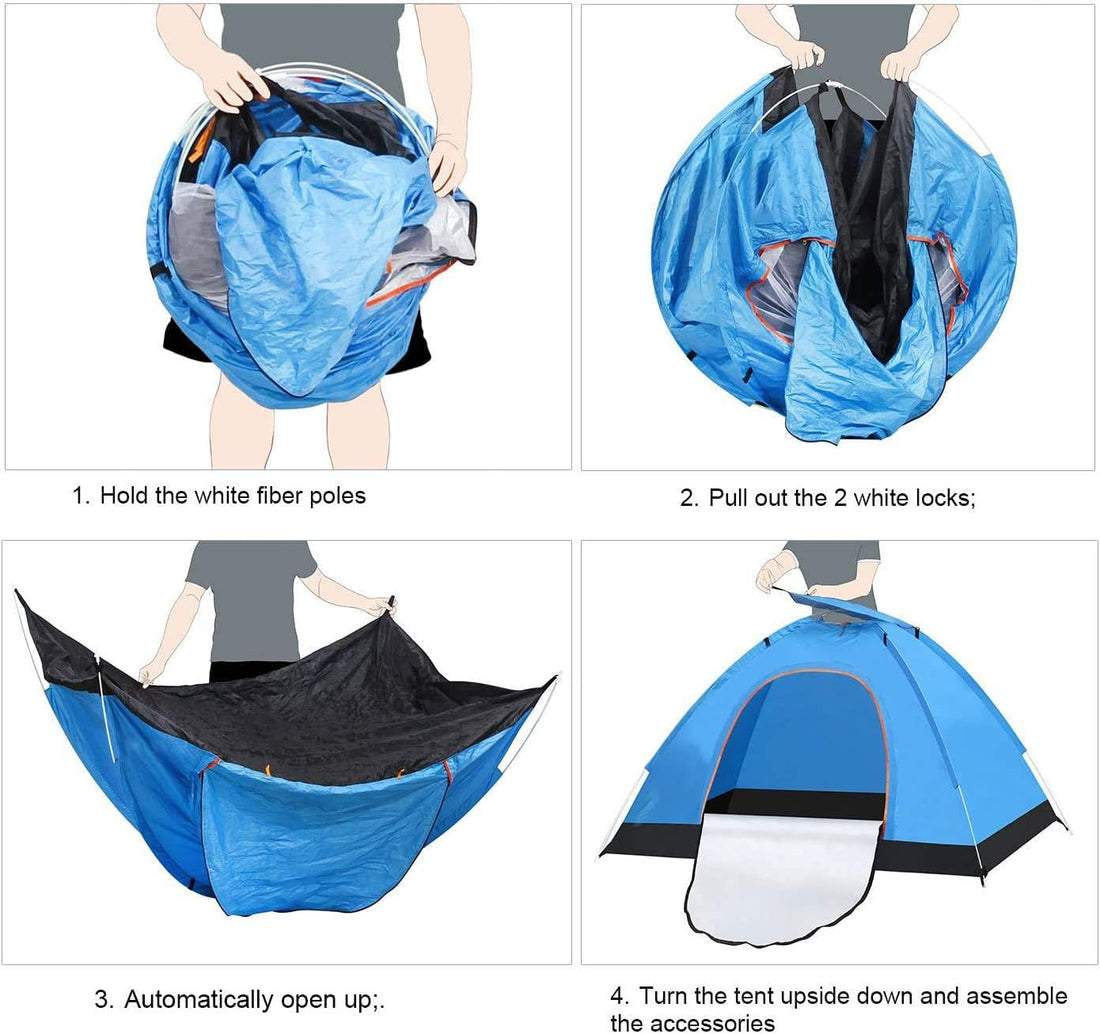 Professional title: "2-Person Waterproof Instant Pop-Up Camping Tent for Hiking, Backpacking, and Travel"