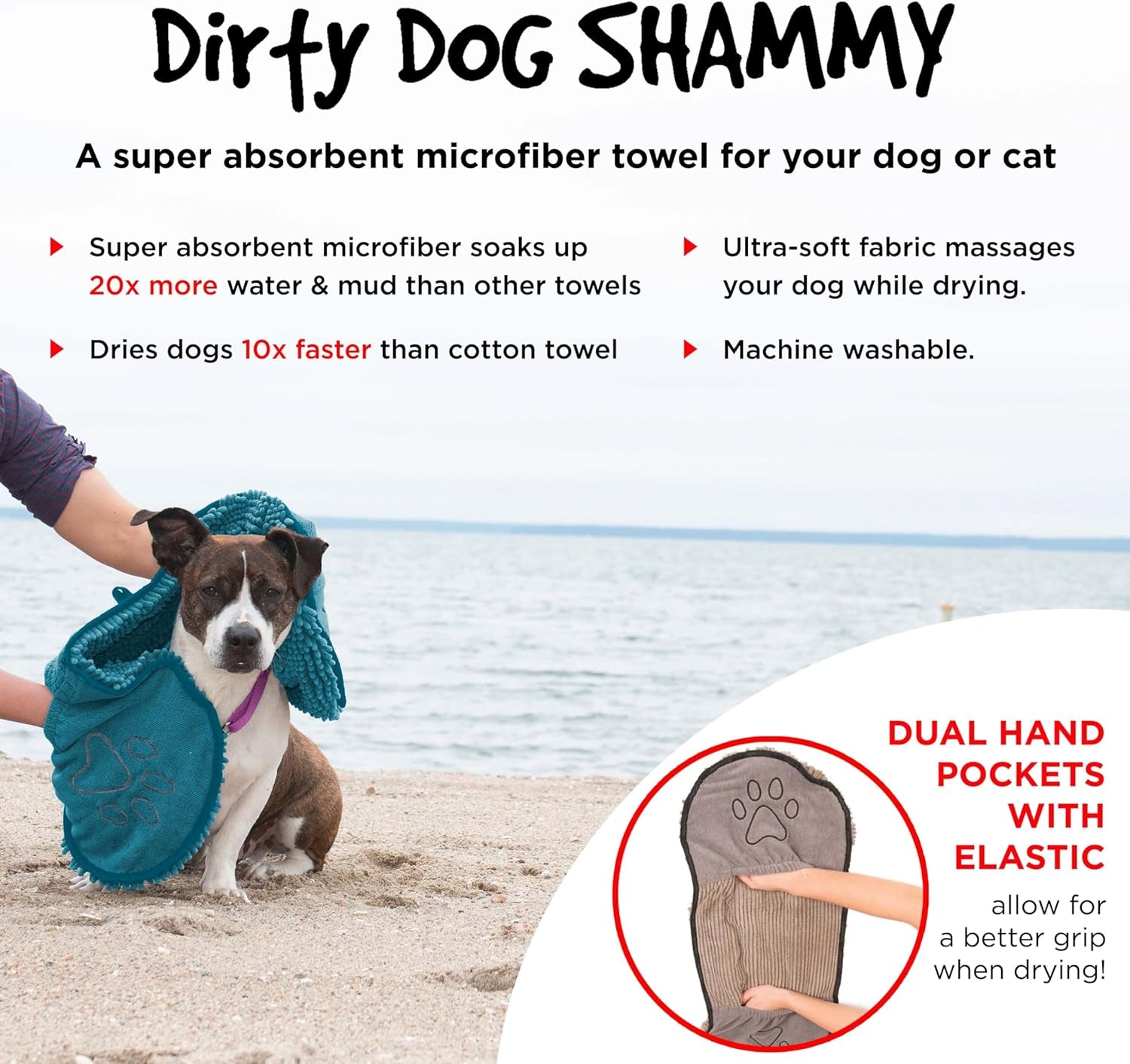 Professional title: 
"Dog Gone Smart Shammy Dog Towels - Heavy Duty Soft Microfiber Bath Towel - Super Absorbent, Quick Drying, & Machine Washable - Grey 13X31"