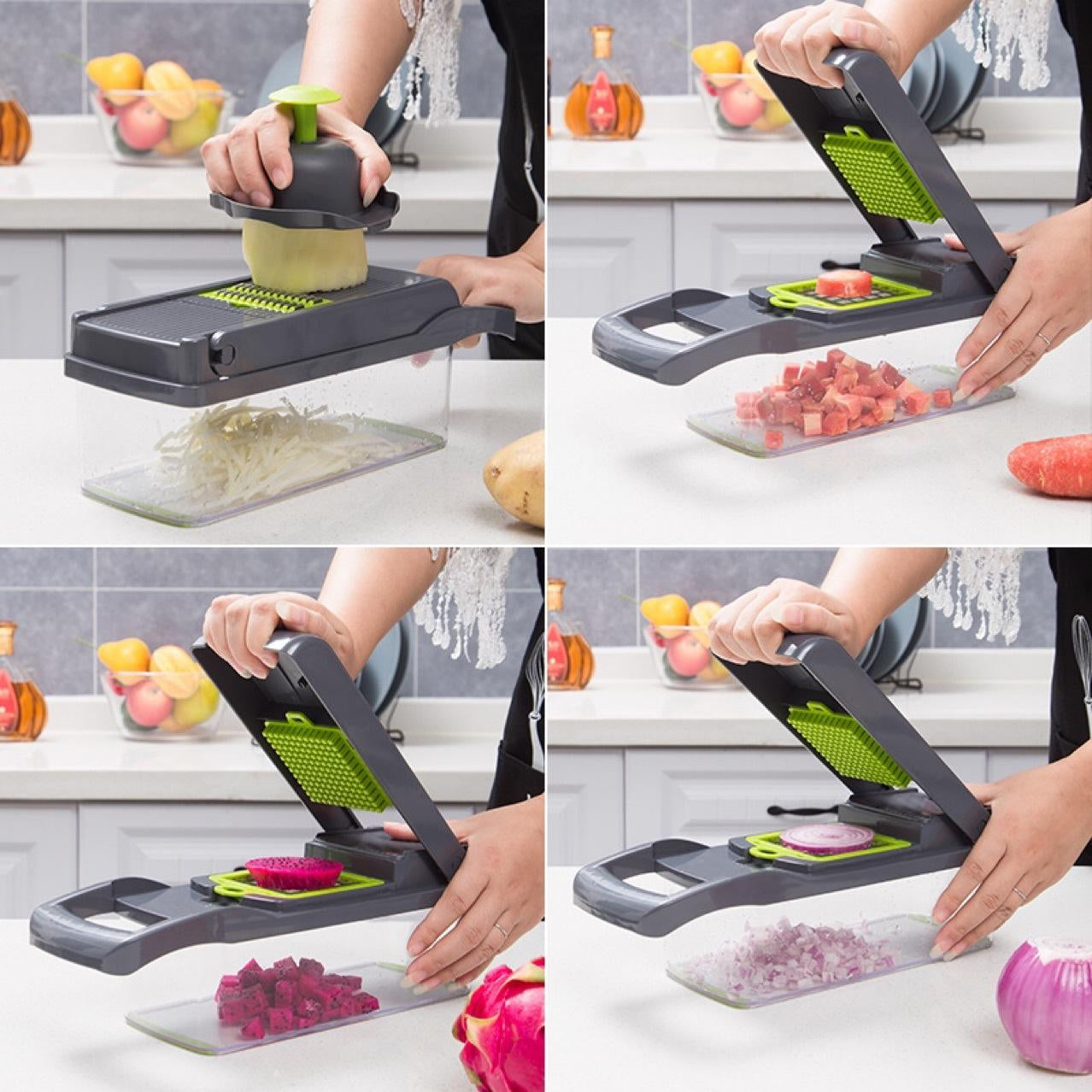 12 in 1 Manual Vegetable Chopper Kitchen Gadgets Food Chopper Onion Cutter Vegetable Slicer