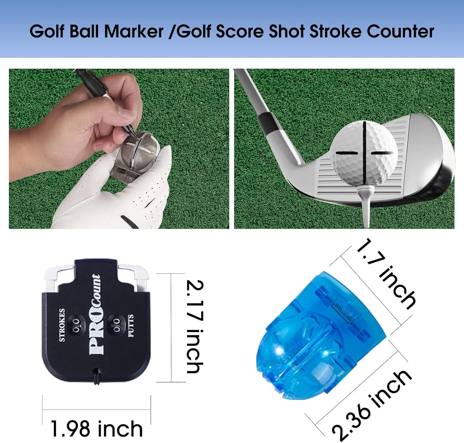 Professional Golf Club Cleaning and Tool Accessory Set with Towel, Club Brush, Groove Sharpener, Ball Marker, and Score Counter