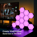 EUWBSSR Hexagon LED Lights 12 Pack RGB Led Hex Light Panels Hexagon Smart Wall Lights Sync to Music for Room Bar Decor Gaming Setup