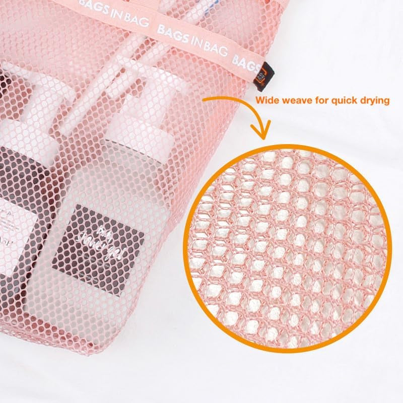 Travel Shower Caddy Tote Bag with Mesh for Gym, Swim, Dorms, and Bathrooms