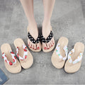 Women'S Flip-Flops Wear Seaside Holiday Non-Slip Slipper Woman Flat-Bottomed Flip-Flops Summer Flower Shoes