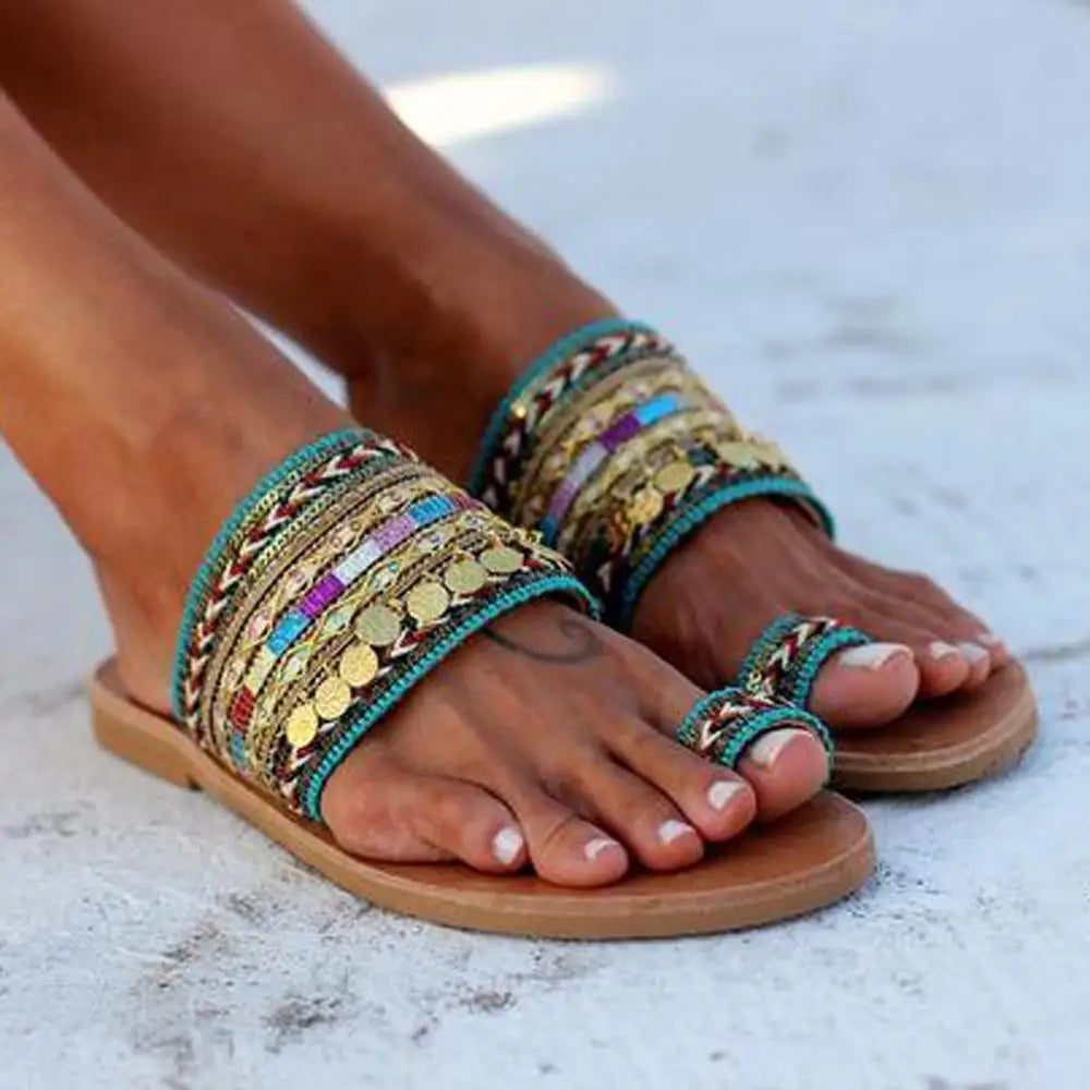 Women Artisanal Sandals Flip-Flops Handmade Greek Style Boho Flip Flop Sandals Streetwear Fashion Shoes Women Chaussures Femme