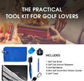 Professional Golf Club Cleaning and Tool Accessory Set with Towel, Club Brush, Groove Sharpener, Ball Marker, and Score Counter