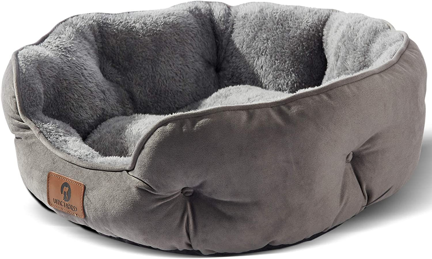 Pet Bed for Small Dogs and Cats - Extra Soft, Machine Washable, Anti-Slip Bottom - Brown, 20 Inches