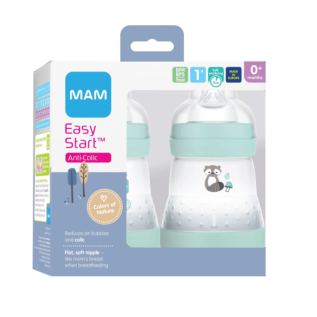 Easy Start Anti-Colic Matte Bottle 5 Oz (2-Count), Baby Essentials, Slow Flow Bottles with Silicone Nipple, Baby Bottles for Baby Girl, Sage