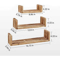 Modern Wooden Wall Shelves for Stylish Home Organization - Set of 3