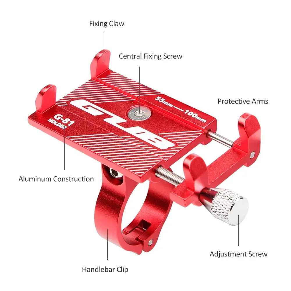 GUB G-81 Bicycle Phone Holder for MTB Road Bike 6063 Aluminum Alloy Ratchet Turntable Bike Phone Holder Bicycle Accessories