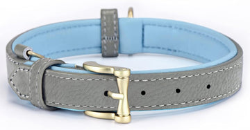 "Genuine Leather Dog Collar with Soft Padding and Stylish Design for Small, Medium, and Large Dogs"