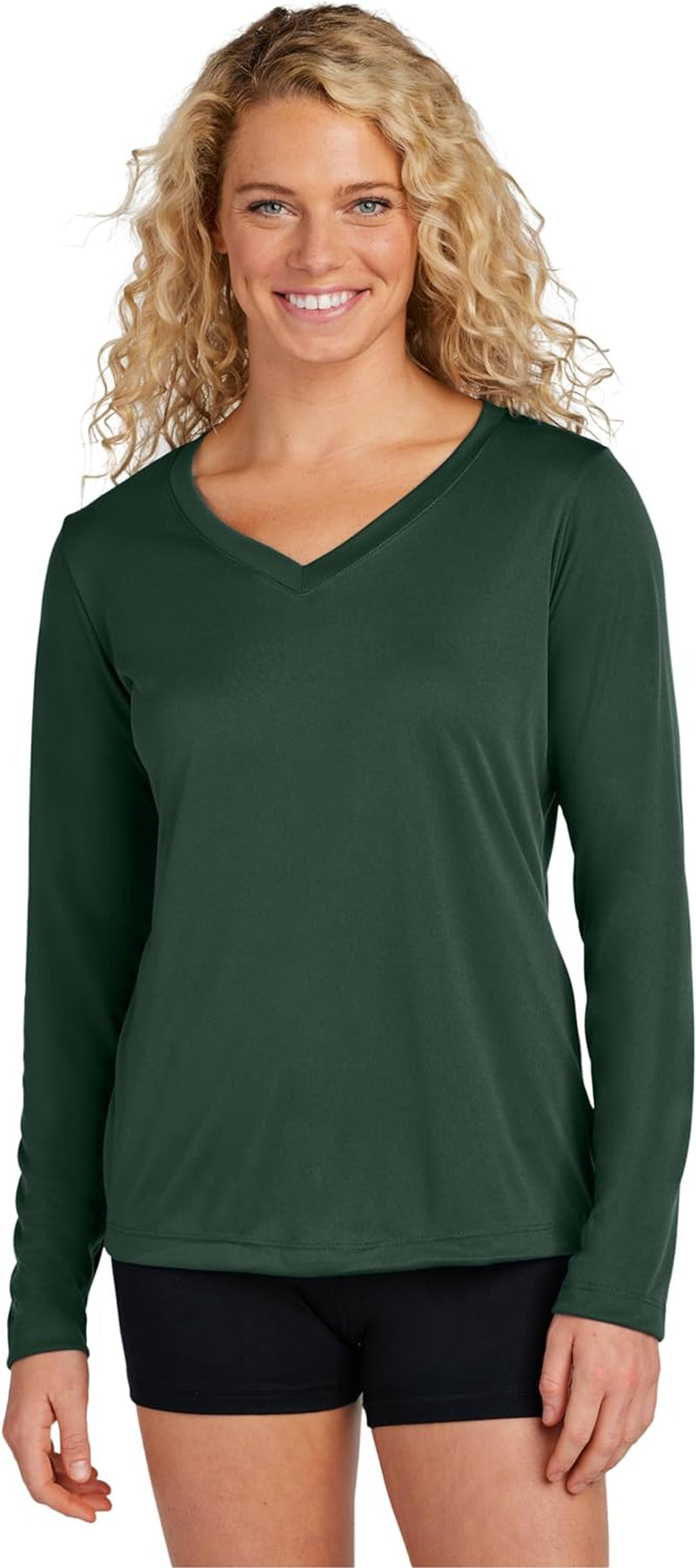 Women's Long Sleeve V-Neck Workout Tops for Gym (Available in Plus Sizes)