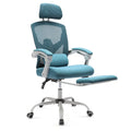 Sweetfurniture Ergonomic Office Chair Reclining Office Chair with Foot Rest, High Back Computer Desk Chair Mesh Swivel Rolling Task Chair with Lumbar Support Pillow, Adjustable Headrest, Padded Armrests