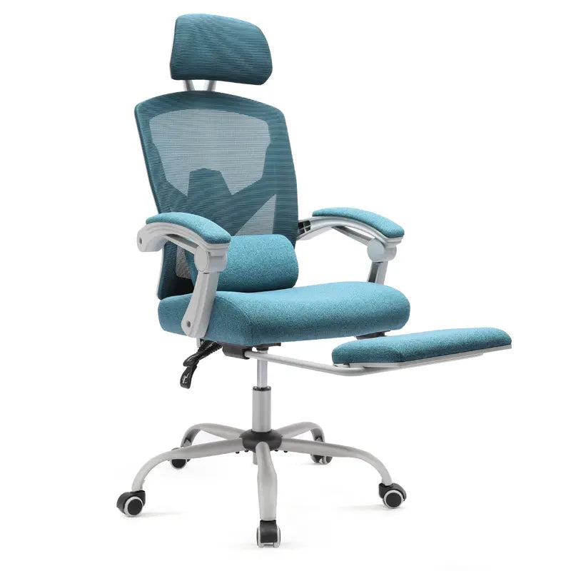 Sweetfurniture Ergonomic Office Chair Reclining Office Chair with Foot Rest, High Back Computer Desk Chair Mesh Swivel Rolling Task Chair with Lumbar Support Pillow, Adjustable Headrest, Padded Armrests