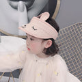 Kids Summer Sun Hats Boys Girls Foldable Straw Hat Empty Top Cute Rabbit Ear Sunscreen Beach Hat