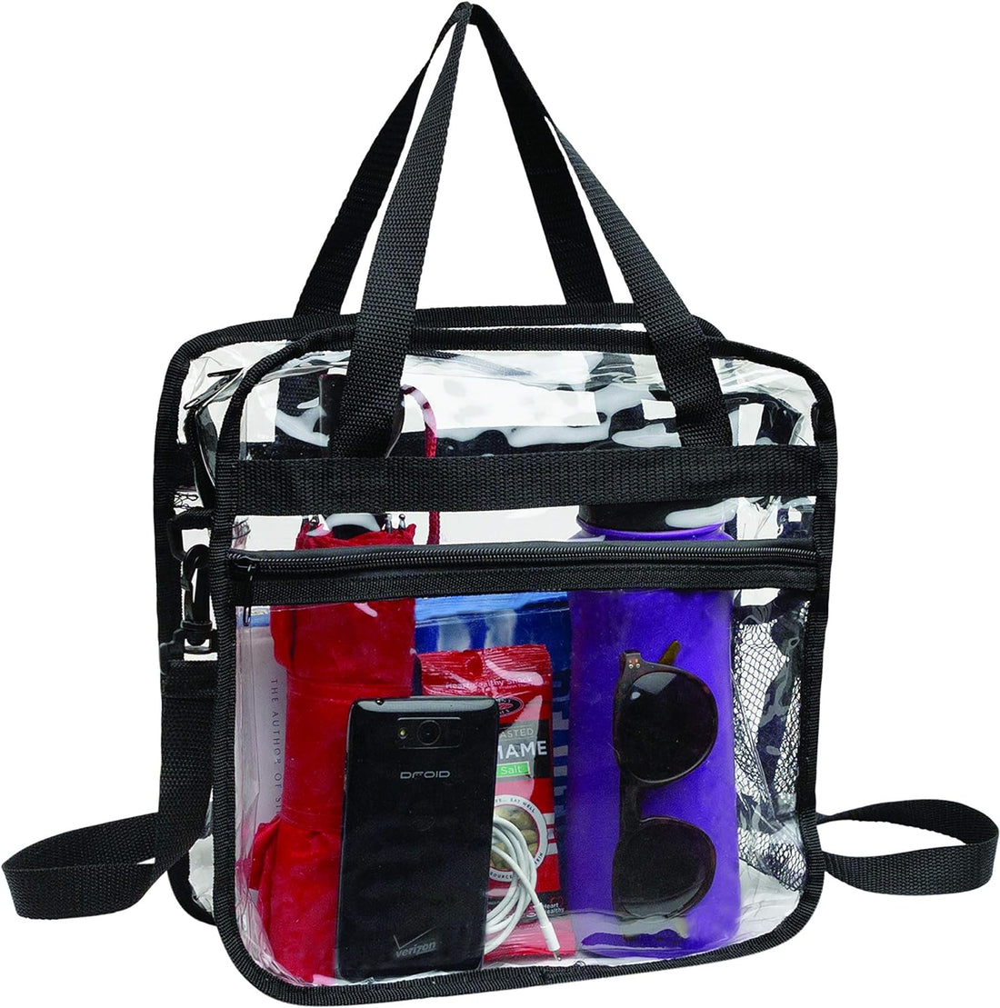 Stadium-Approved Clear Tote Bag with Adjustable Shoulder Straps for Men, Women, and Kids