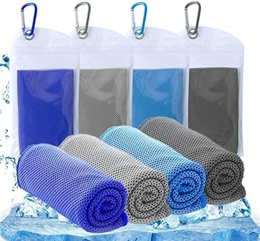 Professional title: "Soft Breathable Cooling Towels for Hot Weather - 4 Pack (40"X12") - Ideal for Athletes, Yoga, Gym, Workout, Sports, Camping - Microfiber Ice Cool Towel"