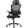 Sweetfurniture Ergonomic Office Chair Reclining Office Chair with Foot Rest, High Back Computer Desk Chair Mesh Swivel Rolling Task Chair with Lumbar Support Pillow, Adjustable Headrest, Padded Armrests