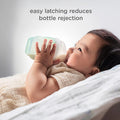 Olababy Gentle Silicone Baby Bottle, Anti-Colic, BPA Free, Easy to Clean and Wide Neck Baby Bottles Best for Breast Feeding Babies (4 Ounce, Sky)