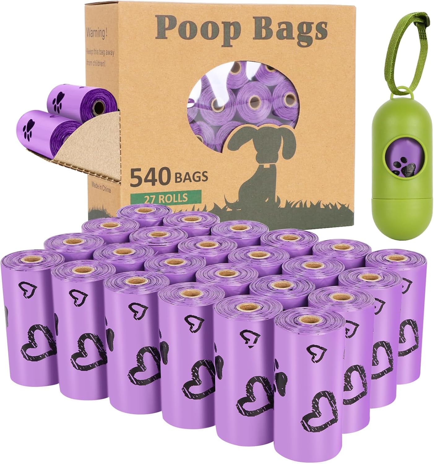 Professional title: "720 Biodegradable Dog Poop Bags with Dispenser - Extra Thick, Strong, Leak Proof, Scented (4 Mixed Colors)"