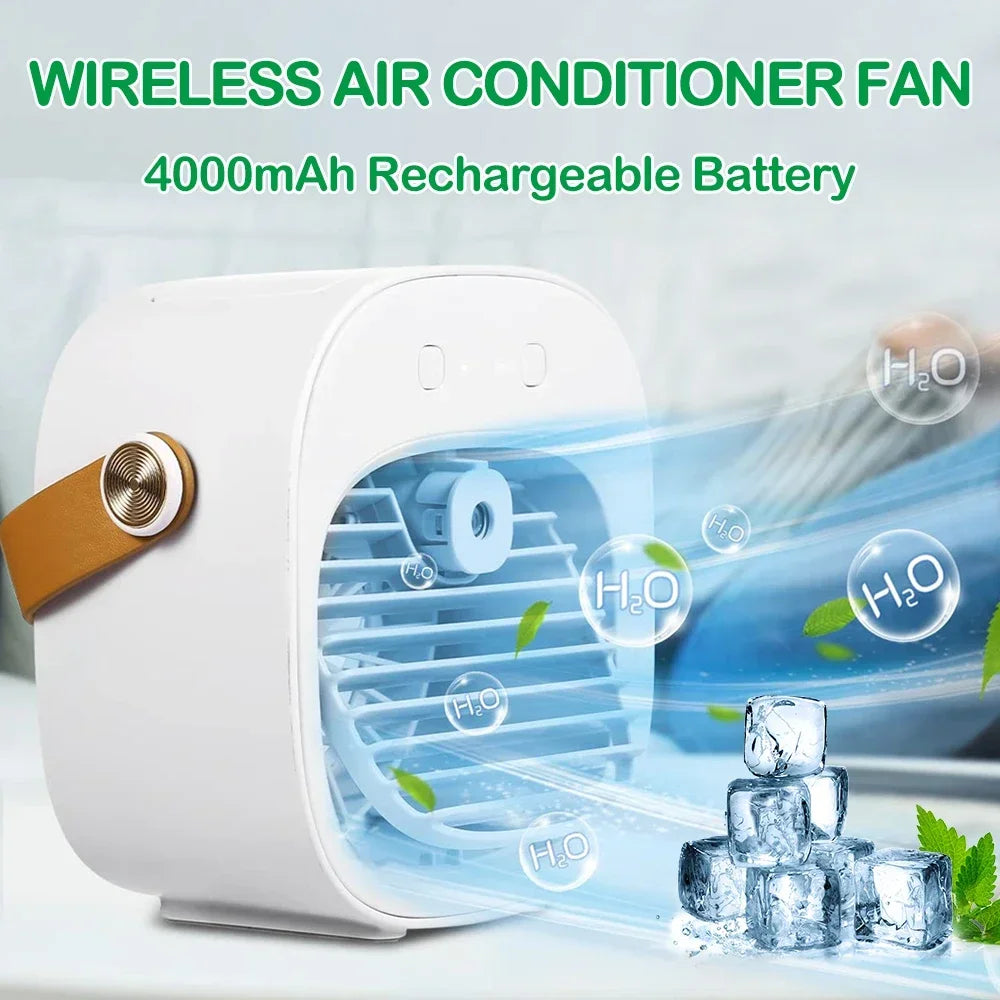 Portable Air Conditioner Rechargeable Mini Air Conditioners Personal Air Conditioning Cordless Cooler Fan for Room Camping