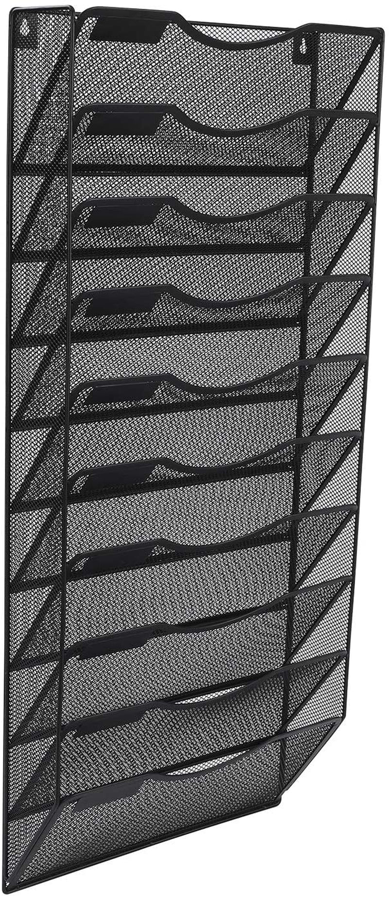 Professional title: "Easypag 10-Tier Mesh Hanging Wall File Organizer for Office Mail and Paper Organization in Black"