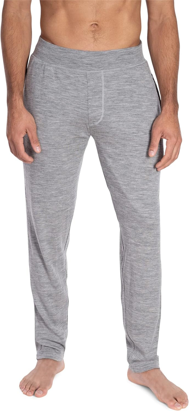 Men's Merino Wool Warm Up Sweatpants - Wicking, Breathable, Anti-Odor - Grey (Size M)