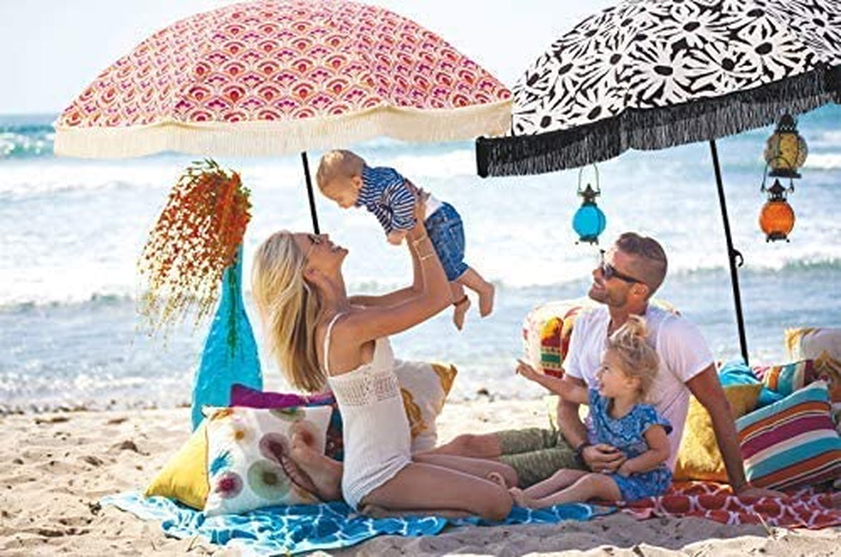 Professional Product Title: "Windproof Portable Sport Umbrella with Sand Anchor Bag - 100% UV Protection - Bahama(Regatta)"