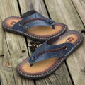 Handmade Leather Slippers Summer Fashion Men Flip Flops Outdoor Slippers Breathable Comfortable Man Flip-Flops plus Size