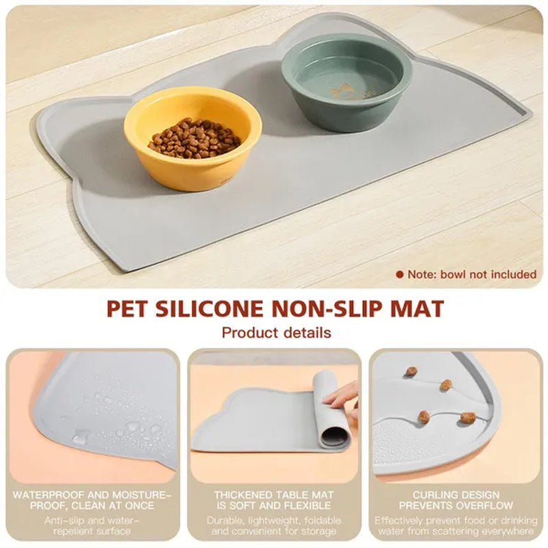 Silicone Pet Mats Food Mat Portable Waterproof Feeding Mat Drinking Bowl Pad for Cats Dogs Pet Accessories