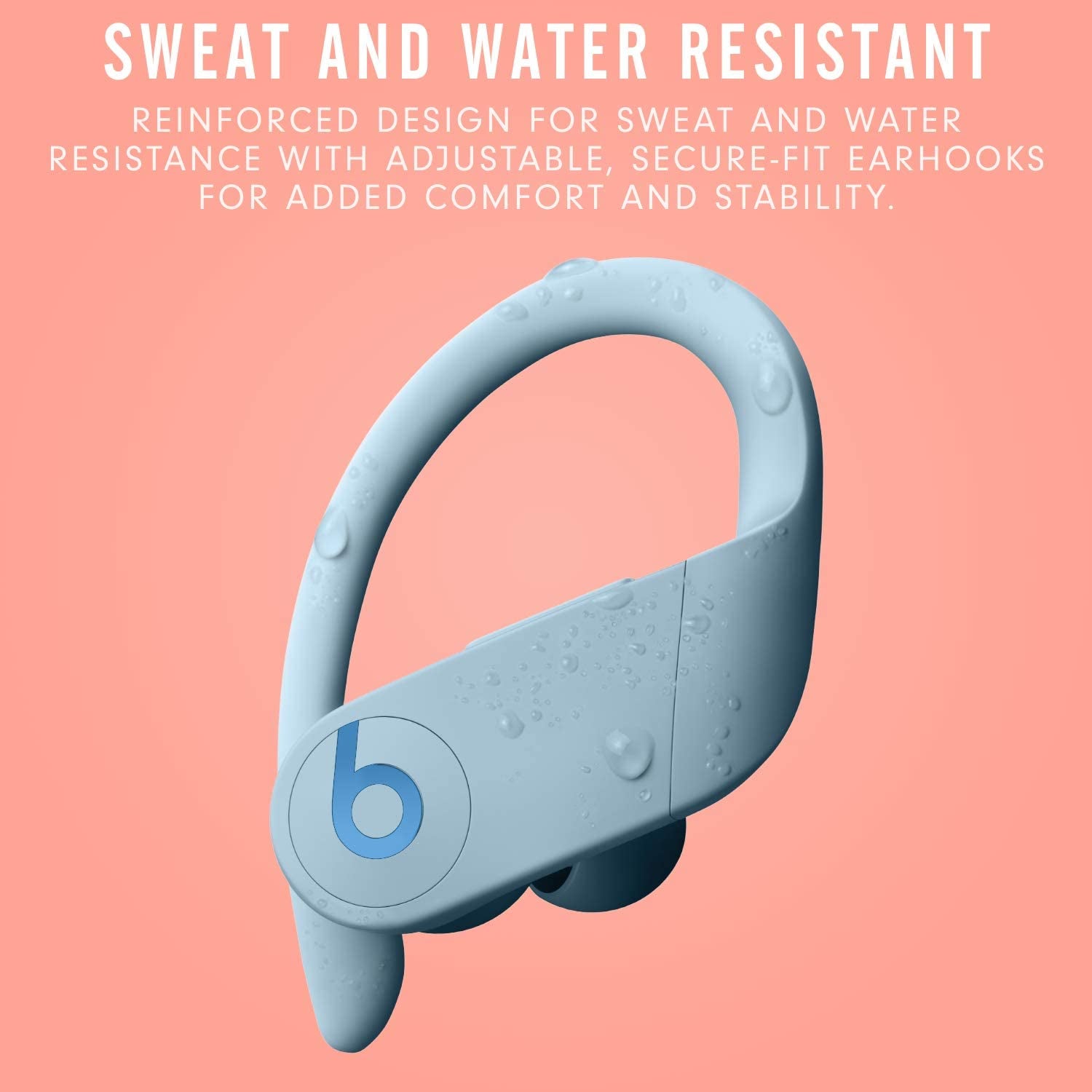 Powerbeats Pro Wireless Earbuds with Apple H1 Headphone Chip, Class 1 Bluetooth, 9 Hours Listening Time, Sweat Resistant, Built-In Microphone - Glacier Blue