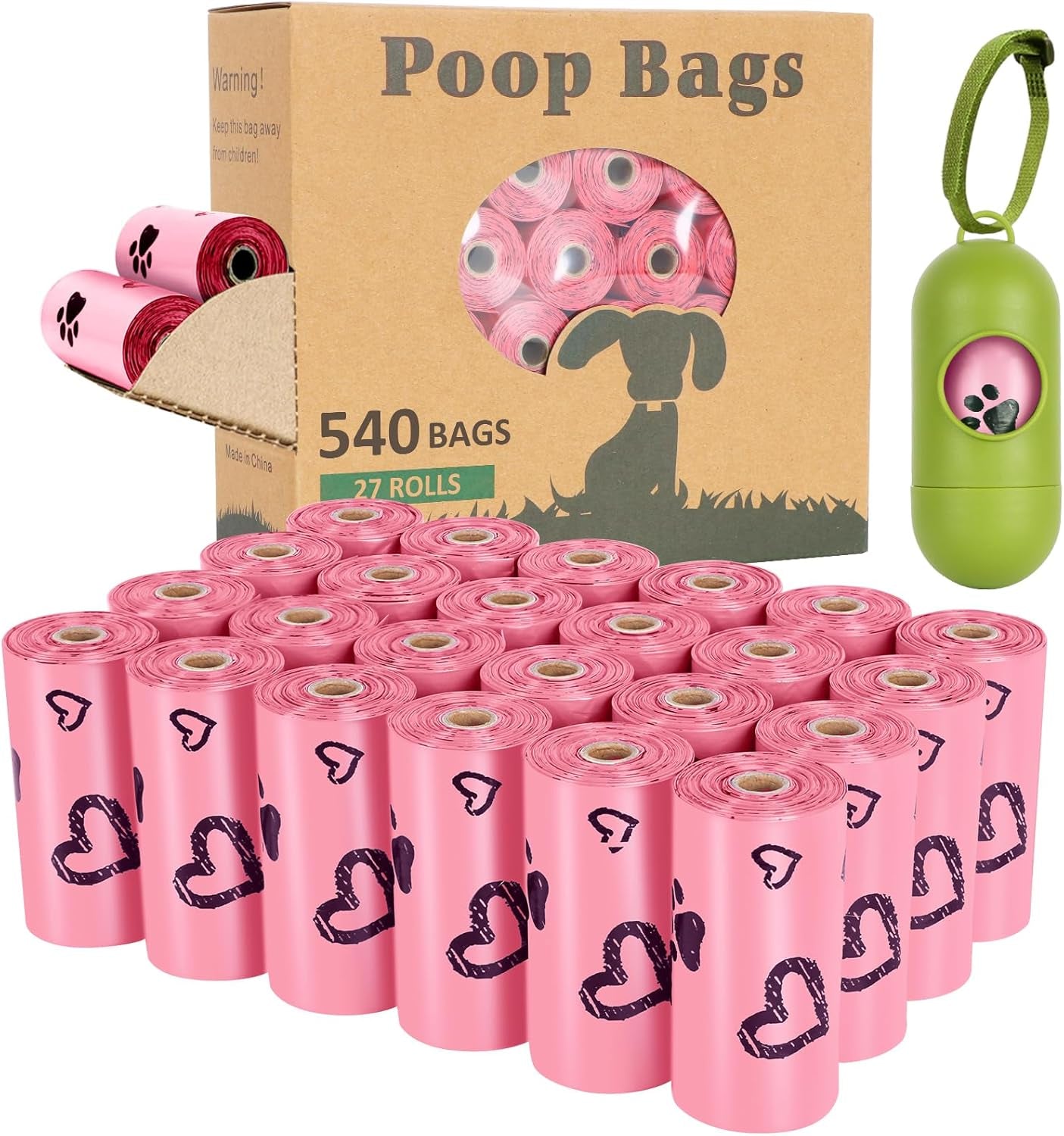 Professional title: "720 Biodegradable Dog Poop Bags with Dispenser - Extra Thick, Strong, Leak Proof, Scented (4 Mixed Colors)"