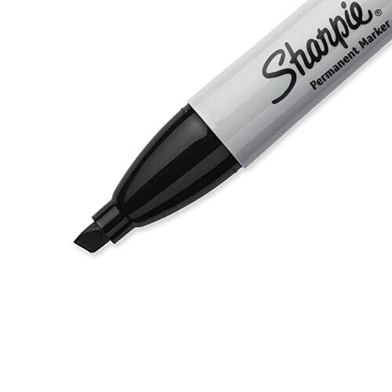 Sharpie 38264PP Permanent Markers Chisel Tip Black 4 Count