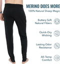 Men's Merino Wool Warm Up Sweatpants - Wicking, Breathable, Anti-Odor - Grey (Size M)