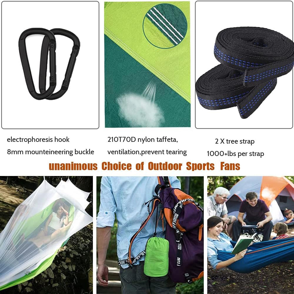 Outdoor Camping Hammock with Mosquito Net and Rain Fly - Portable Bug Net Hammock Tent for Hiking, Backpacking, and Travel - Camping Gear and Accessories