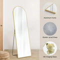 Sweetfurniture Full Length Mirror Body Mirror Floor Standing Mirror Hanging or Leaning against Wall, Wall Mirror with Stand Aluminum Alloy Thin Frame for Living Room Bedroom Cloakroom Decor