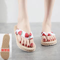 Women'S Flip-Flops Wear Seaside Holiday Non-Slip Slipper Woman Flat-Bottomed Flip-Flops Summer Flower Shoes