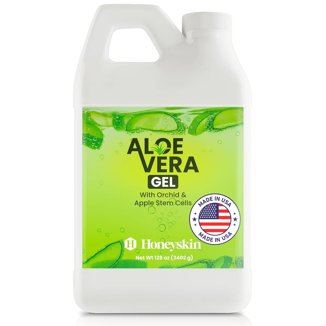 Organic Aloe Vera Gel with Manuka Honey for Face & Body - Sunburn Relief - Hair Care (1 Gallon)