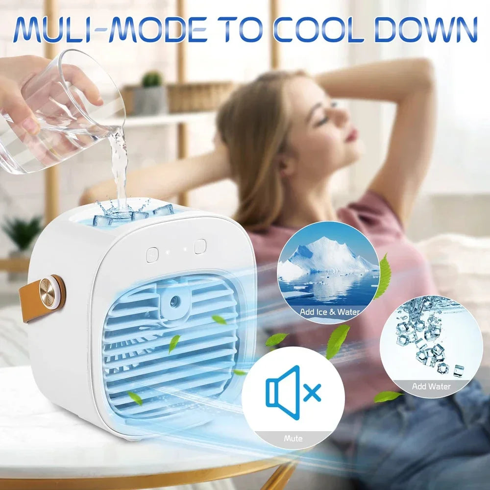 Portable Air Conditioner Rechargeable Mini Air Conditioners Personal Air Conditioning Cordless Cooler Fan for Room Camping