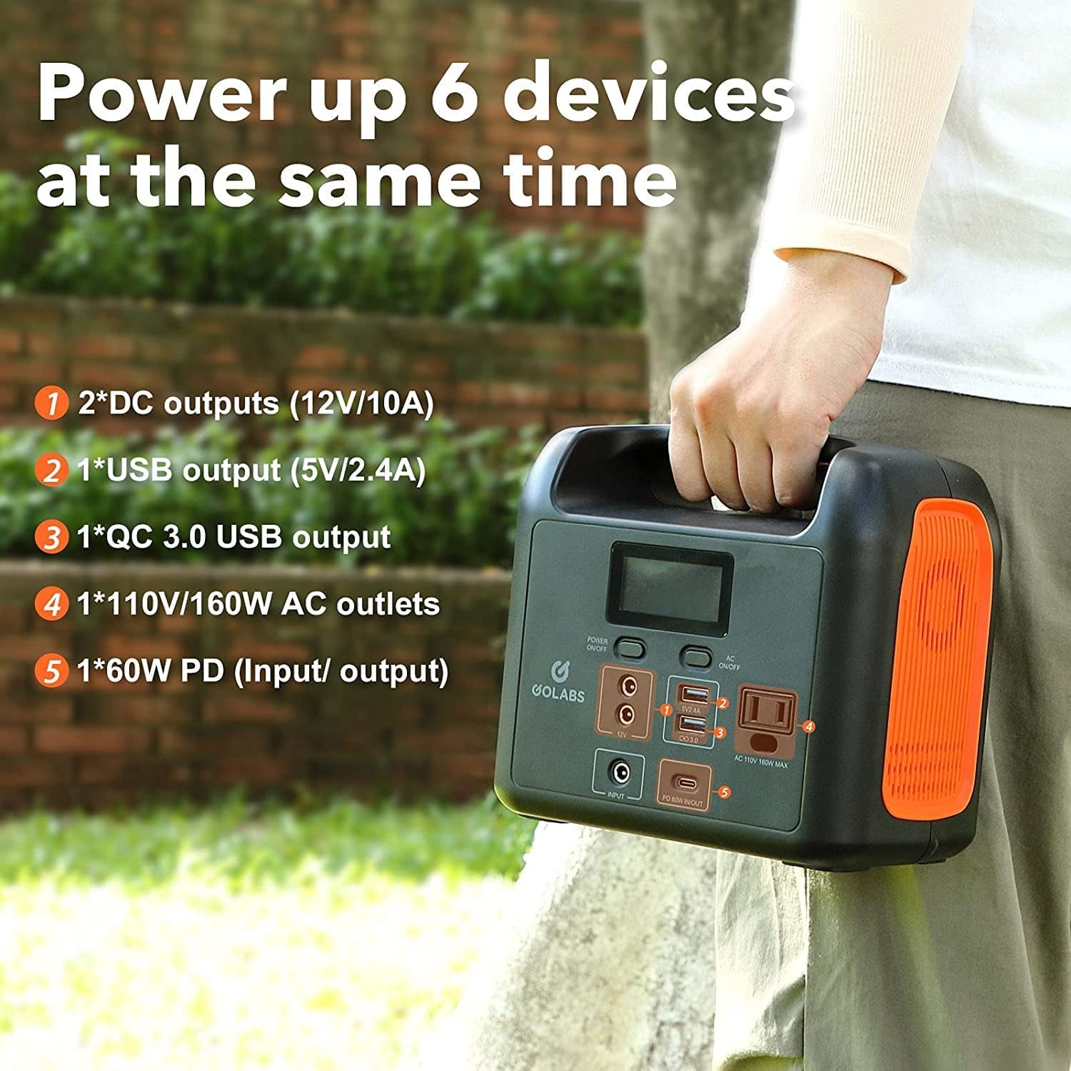 Portable Power Station with 204Wh Lifepo4 Battery and Multiple Output Options