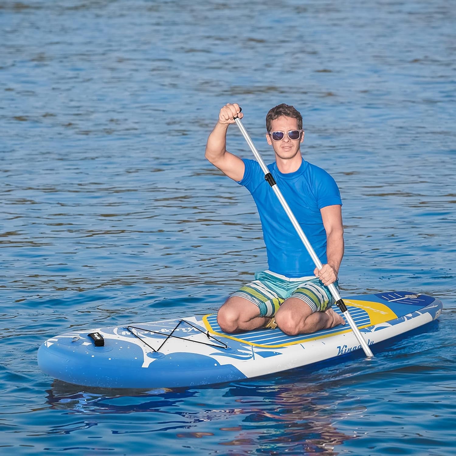 Inflatable Stand Up Paddle Board Set with Accessories - 10ft, Blue