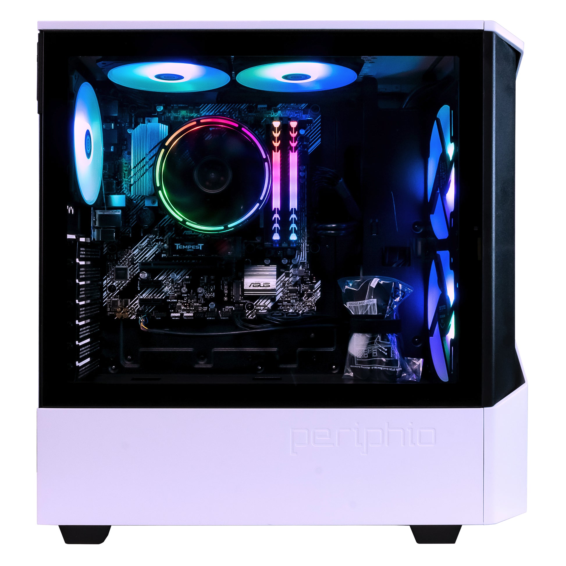 Periphio Castle Prebuilt Gaming PC - AMD Ryzen 5 5600G CPU (4.4Ghz Turbo) | Radeon Vega 7 Igpu (4GB) | 1TB M.2 Nvme SSD Storage | 16GB DDR4 RAM | Windows 11 Gaming Desktop Computer | 5G-Wifi + BT